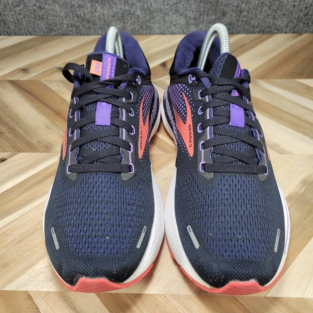Brooks Adrenaline GTS 22 Shoes Women's 9.5 B‎ Black Purple Pink Running Sneakers